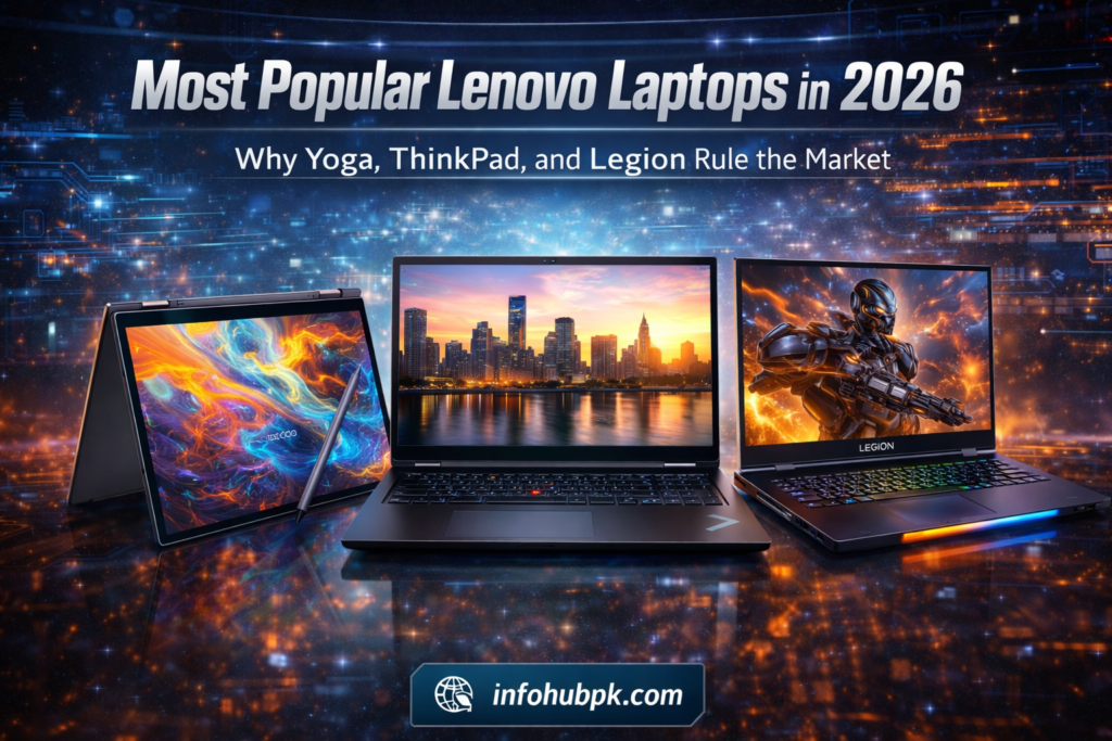 Most Popular Lenovo Laptops in 2026 featuring Yoga, ThinkPad, and Legion series
