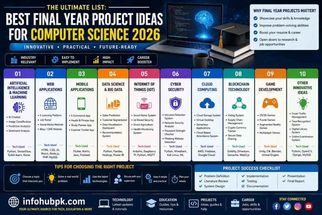 Top list of unique and high-impact final year project ideas for computer science students in 2026